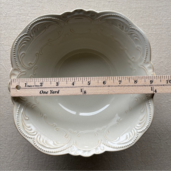 Beige Cream Stonewear Serving Bowl - Picture 5 of 8